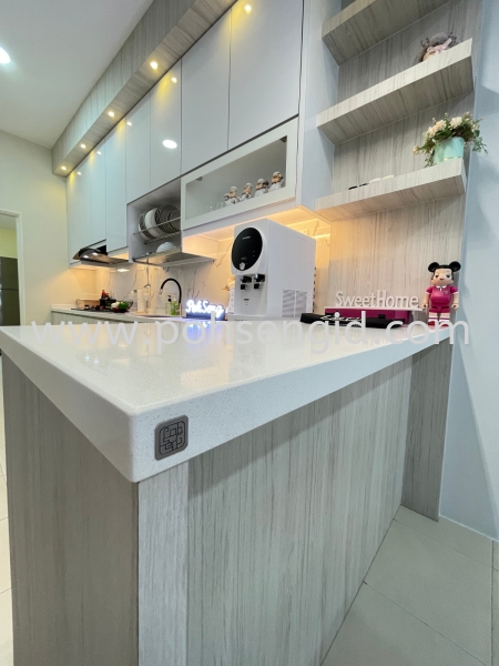 4G Glass Door Kitchen Cabinet #IringanBayu Kitchen Seremban, Negeri Sembilan (NS), Malaysia Renovation, Service, Interior Design, Supplier, Supply | Poh Seng Furniture & Interior Design