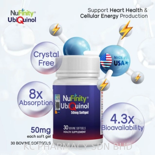 NUFINITY UBIQUINOL PLUS-30 BOVINE SOFTGELS CRYSTAL FREE COQ10