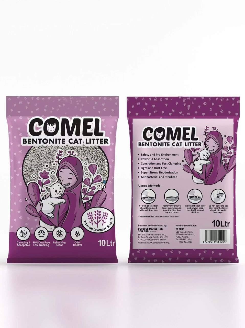 61044 Comel 10L Cat Litter - Lavender