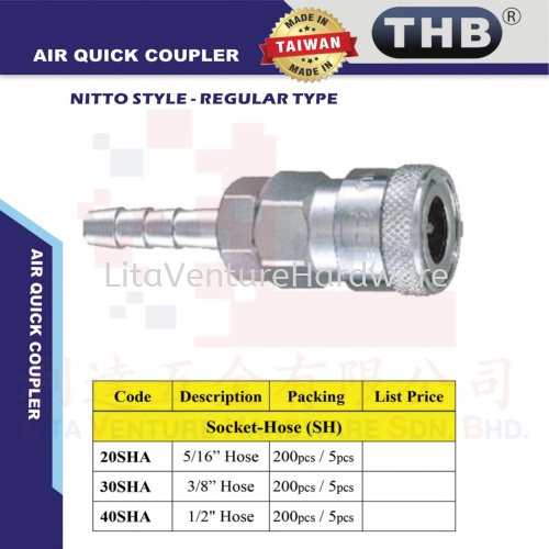 THB MADE IN TAIWAN AIR QUICK COUPLER 20SHA 30SHA 40SHA