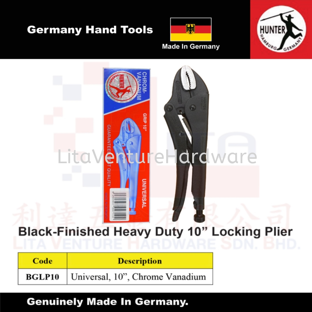 GERMANY BRAND BLACK FINISH HEAVY DUTY 10'' LOCKING PLIER BGLP10