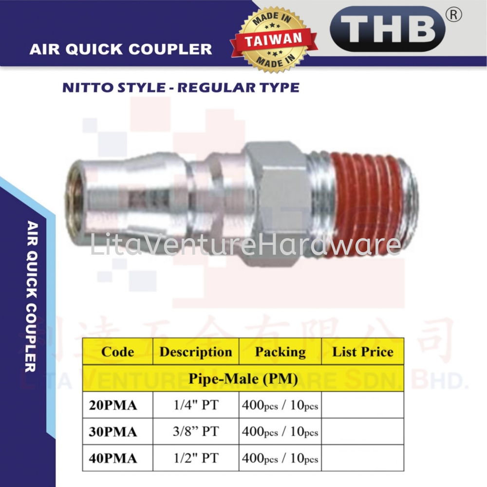 THB MADE IN TAIWAN AIR QUICK COUPLER 20PMA 30PMA 40PMA