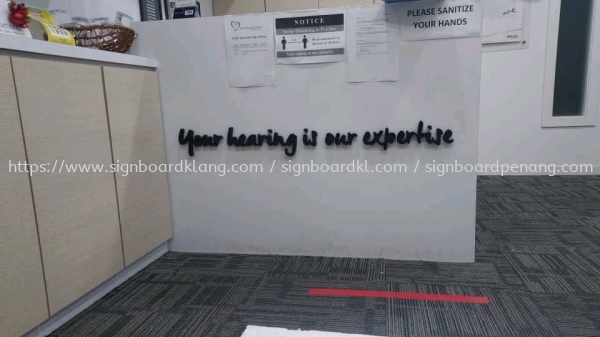 Hearing Partners indoor 3d PVC cut out lettering counter signage signboard  Huruf 3D Papan PVC Selangor, Malaysia, Kuala Lumpur (KL) Pembuat, Pebekal, Pemasangan | Great Sign Advertising (M) Sdn Bhd