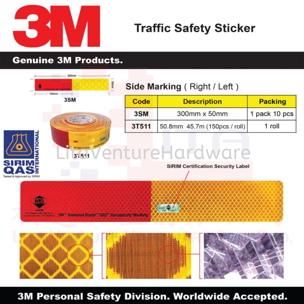 3M SIDE MARKING (RIGHT LEFT)3SM 3T511