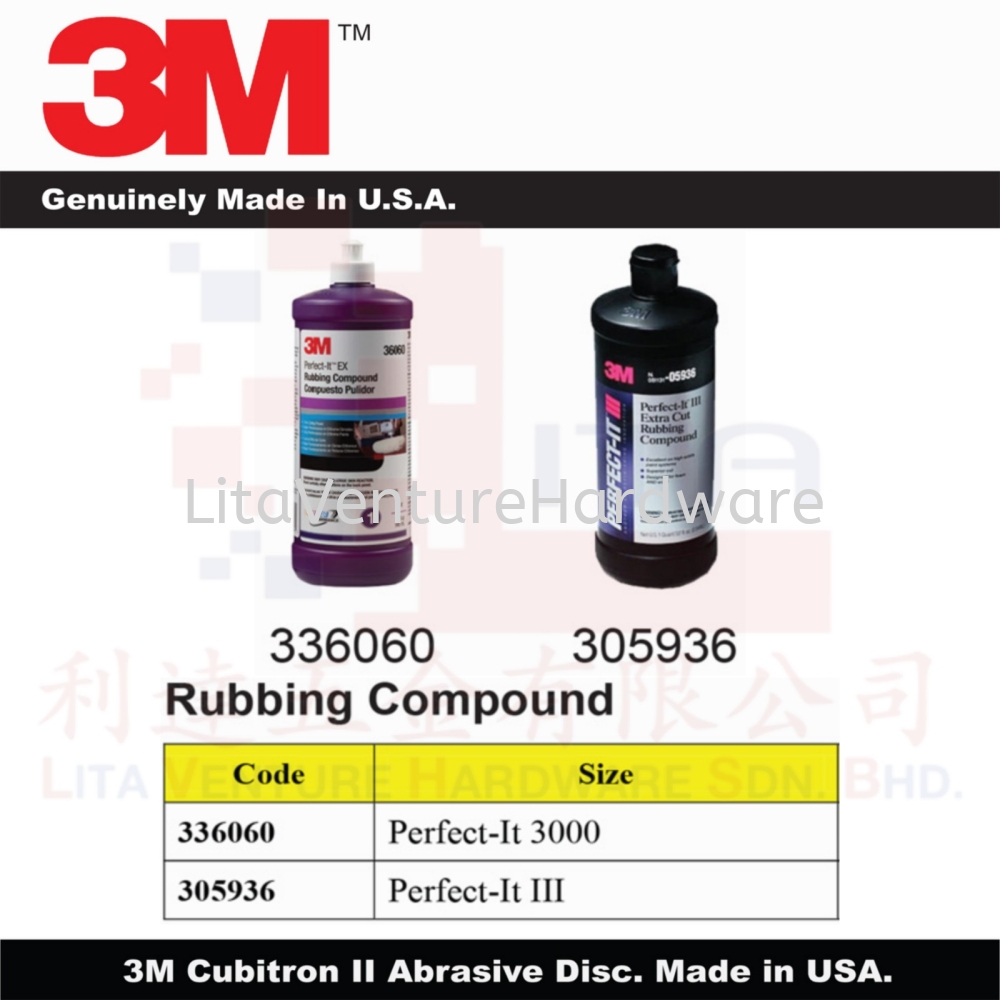 3M RUBBING COMPOUND 336060 305936