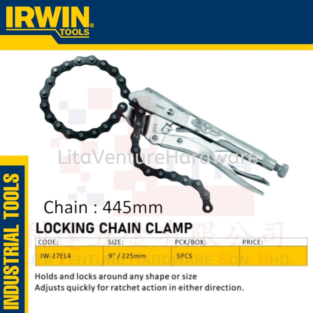 IRWIN BRAND LOCKING CHAIN CLAMP IW27EL4