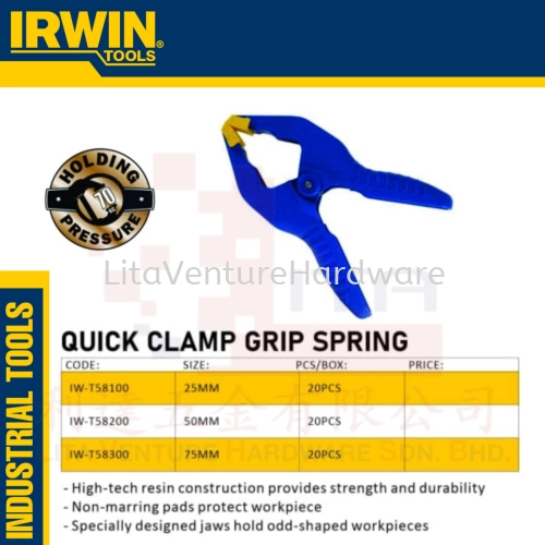 IRWIN BRAND QUICK CLAMP GRIP SPRING IWT58100 IWT8200 IWT8300