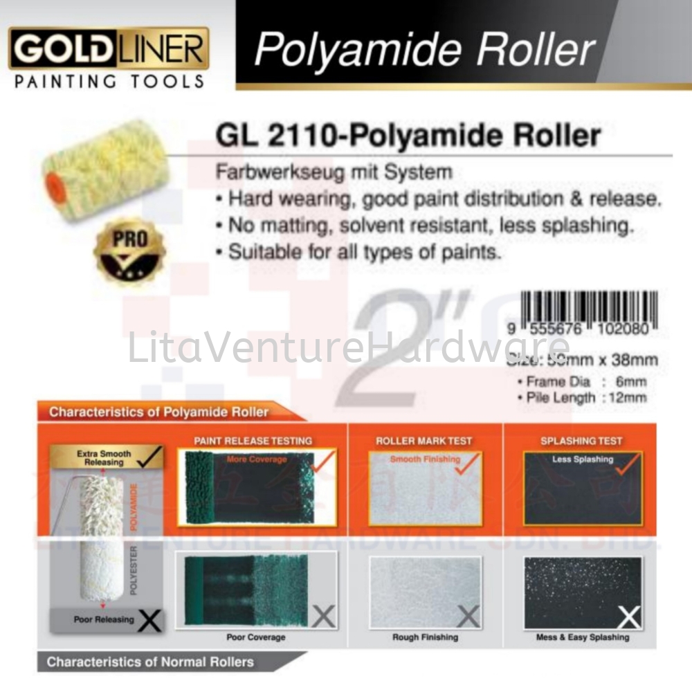 GOLDLINER BRAND GL 2110 POLYAMIDE ROLLER
