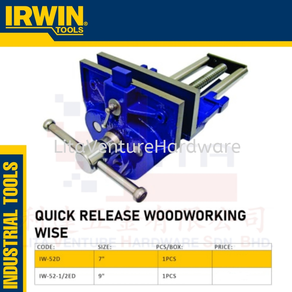 IRWIN BRAND QUICK RELEASE WOODWORKING WISE IW52D IW521 2ED
