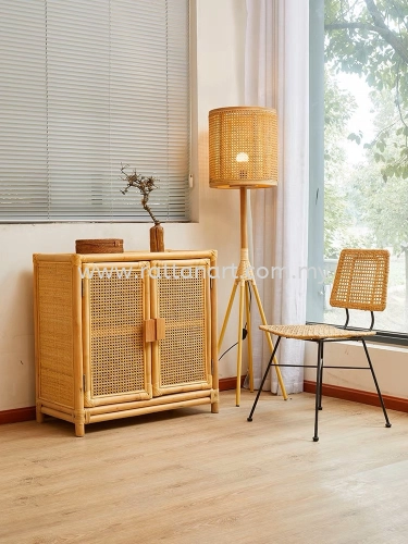 RATTAN SIDE TABLE/ CABINET