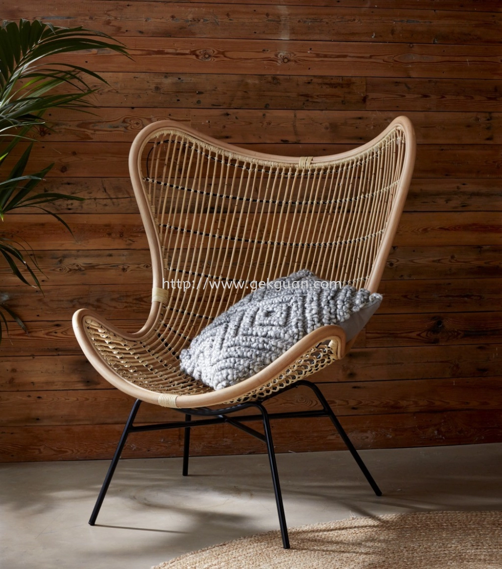 RLC 015 -  RATTAN LOUNGE CHAIR + STEEL