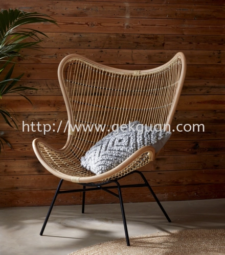 RLC 015 -  RATTAN LOUNGE CHAIR + STEEL