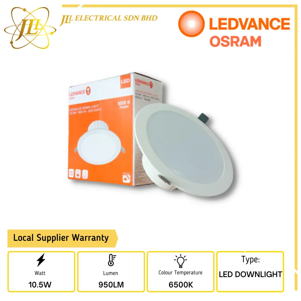 OSRAM LEDVALUE 10.5W 240V 6500K LED DOWNLIGHT