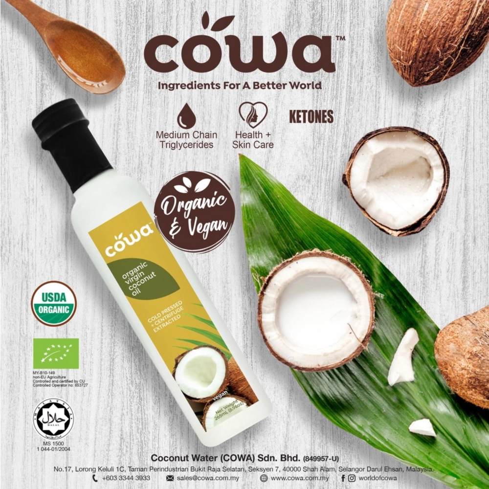 COWA Organic Virgin Coconut Oil/Minyak Kelapa Dara Organik (265ml)