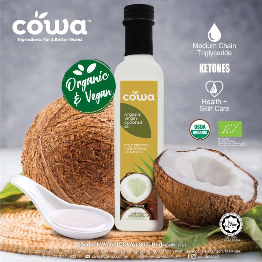 COWA Organic Virgin Coconut Oil/Minyak Kelapa Dara Organik (510ml)