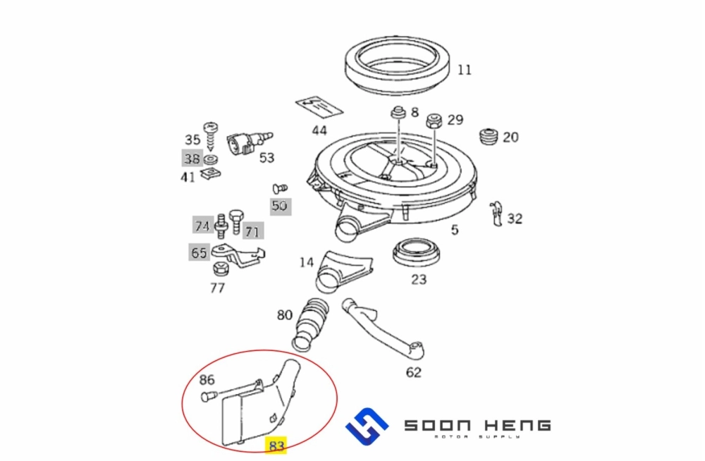 Mercedes-Benz With Engine M102.910/ 919/ 962/ 985 - Air Scoop (Original MB)  Selangor, Malaysia, Kuala Lumpur (KL), Klang Supplier, Suppliers, Supply,  Supplies