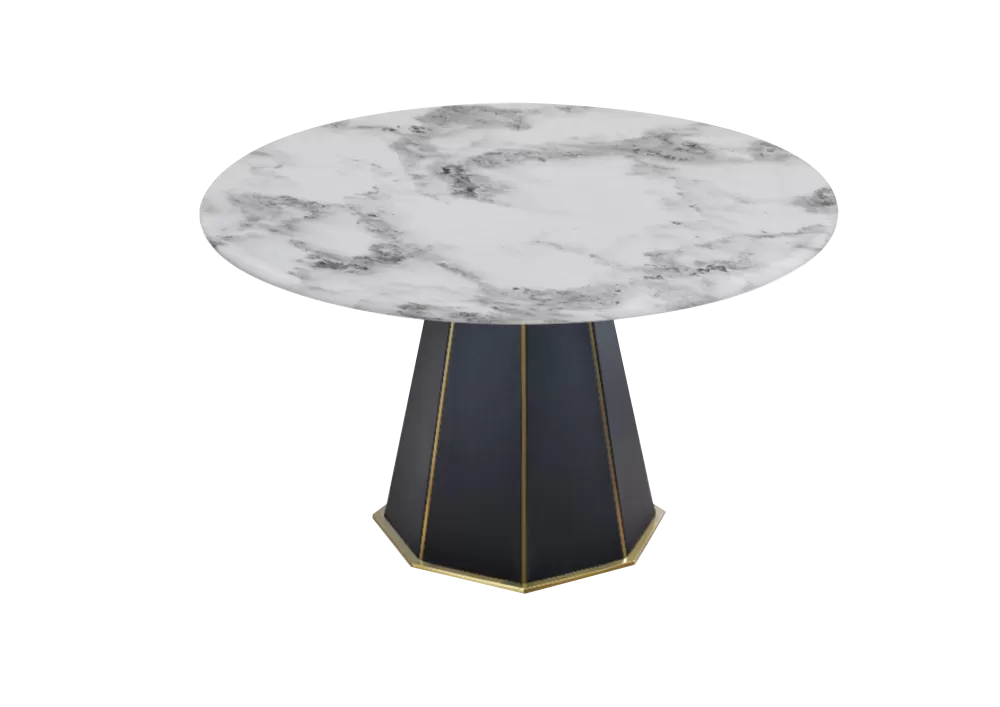 Octa Marble Round Dining Table Only or Dining Set (130cm Dia  / 150cm Dia)