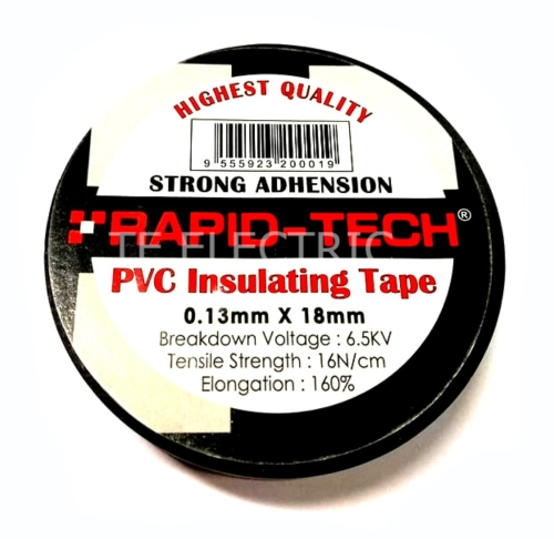 RAPIDTECH 18MM X 0.13MM PVC INSULATING TAPE STRONG ADHESION BIG ELECTRICAL PVC TAPE