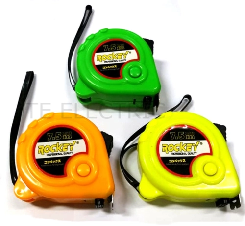 (25FT) ROCKEY HEAVY DUTY 7.5M MEASURING TAPE MEASURE LENGTH ( ORANGE/ YELLOW / GREEN )