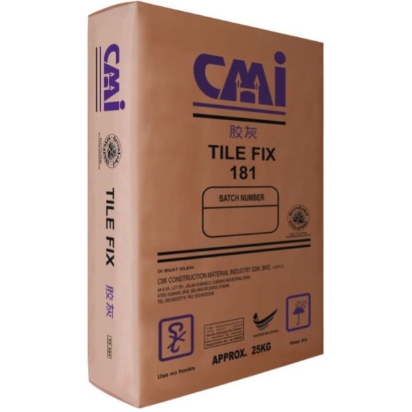 CMI TILEFIX 181 Cement Base Adhesives CMI Wall Material Johor Bahru (JB), Malaysia Wall & Floor Tiles, Toilet Appliances  | Fuii Seh Tiling Sdn Bhd