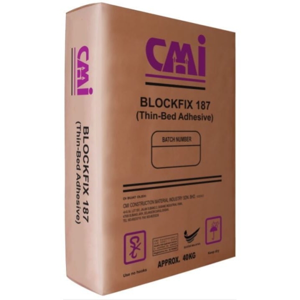 CMI BLOCKFIX 187 Cement Base Adhesives CMI Wall Material Johor Bahru (JB), Malaysia Wall & Floor Tiles, Toilet Appliances  | Fuii Seh Tiling Sdn Bhd