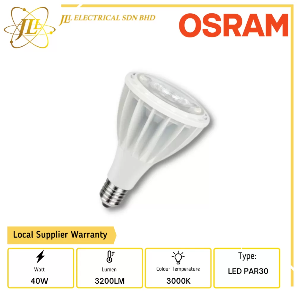 OSRAM LED PPRO 40W/3000K 240V PAR30 E27 BULB Kuala Lumpur (KL), Selangor,  Malaysia Supplier, Supply, Supplies, Distributor | JLL Electrical Sdn Bhd