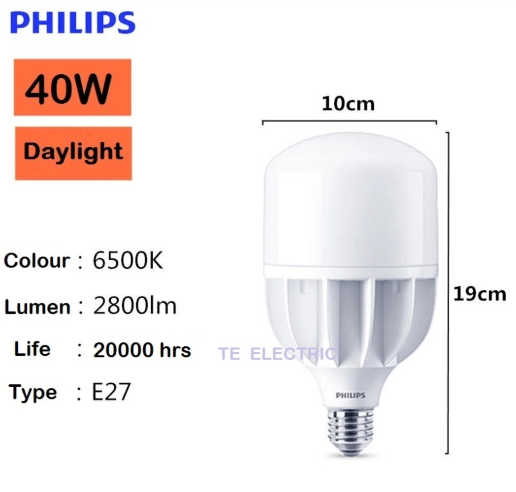 PHILIPS TFORCE LED HIGHBAY BULB E27 / E40 40W / 50W / 80W LED BULB ...
