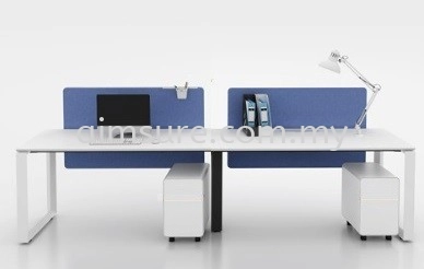 4 pax rectangular workstation with hanging partition