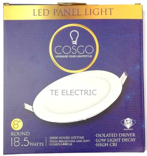 COSGO 8" 18.5W LED DOWNLIGHT ROUND PANEL LIGHT PLASTER CEILING CUT HOLE 8 INCH 210MM (DAYLIGHT)