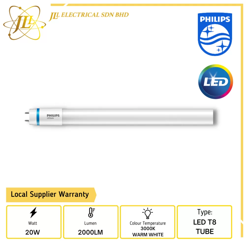 PHILIPS MASTER 20W 3000K WARM WHITE 4FEET T8 STD LED TUBE 