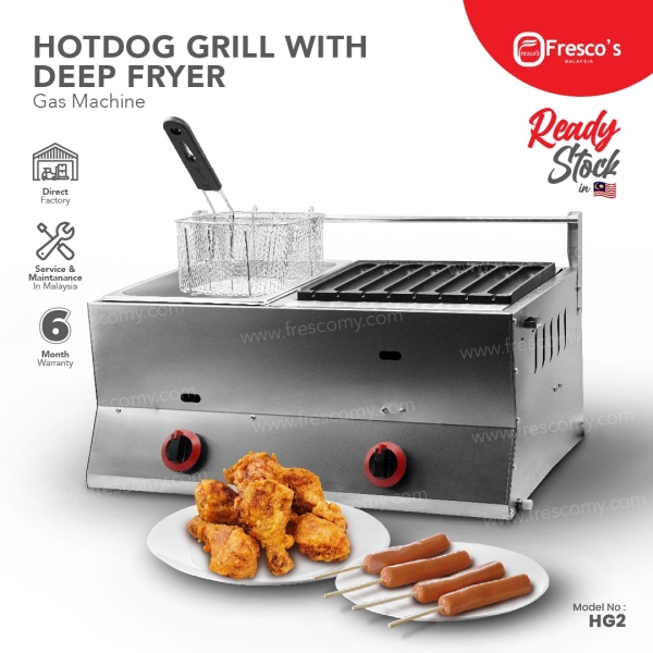 Hotdog Grill Machine Gas with Deep Fryer | Teppanyaki with Deep Fryer Deep Fryer Kuala Lumpur, KL, Malaysia Supply, Supplier, Suppliers | Fresco Cocoa Supply PLT