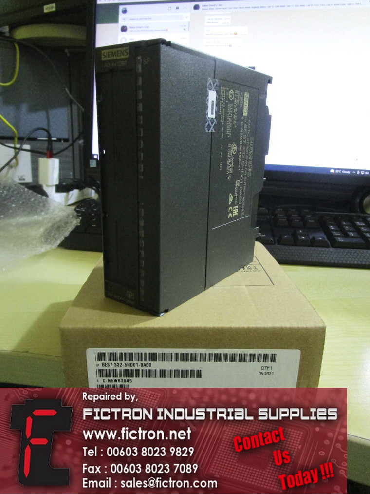 6ES7 332-5HD01-0AB0 6ES73325HD010AB0 SIMATIC S7 SIEMENS PLC Analog Output Module Supply Repair Malaysia Singapore Indonesia USA Thailand