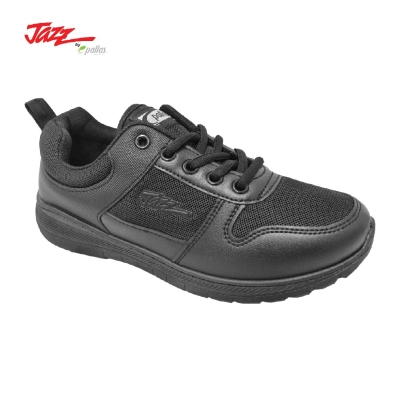 KIDS LACE UP BLACK SCHOOL SHOES (306-0208-BK)(AL%)