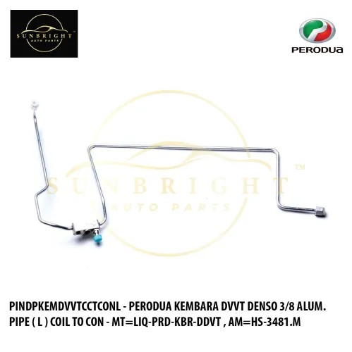 PINDPKEMDVVTCCTCONL - PERODUA KEMBARA DVVT DENSO 3/8 ALUM. PIPE ( L ) COIL TO CON ( 3530 ) WITH SIGH GLASS - MT=LIQ-PRD-KBR-DDVT , AM=HS-3481.M