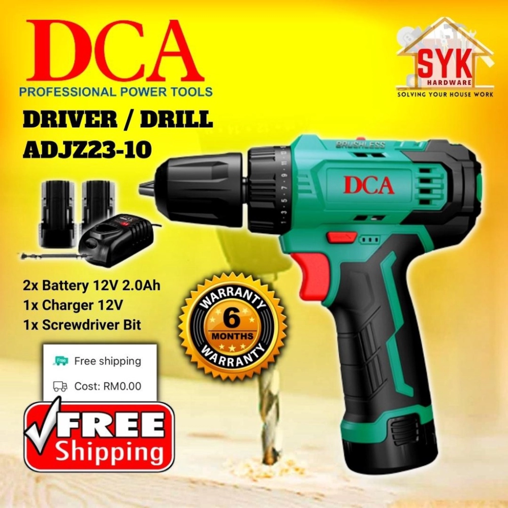 SYK (Free Shipping) DCA ADJZ23-10/ADJZ23-10i Cordless Brushless Driver Hammer Drill Machine Mesin Gerudi Bateri