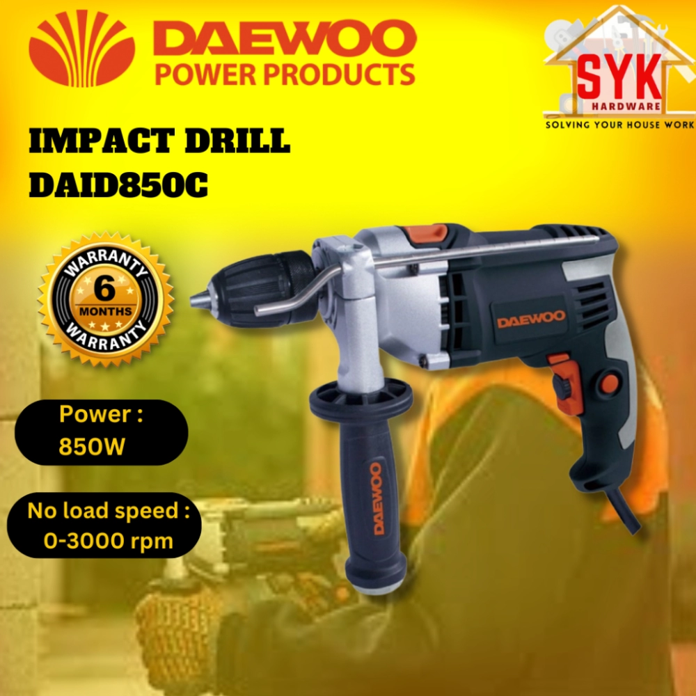 SYK Daewoo DAID850C Impact Drill Machine Power Tools Electric Steel Wood Drill Mesin Gerudi Elektrik