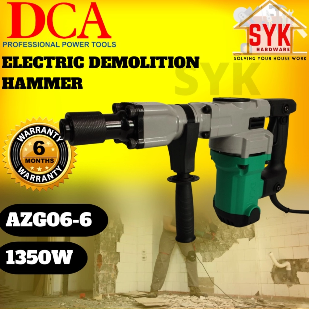 SYK DCA AZG06-6 AZG06-6S Electric Demolition Hammer Machine Concrete Breaker Hacker Mesin Pecah Batu Konkrit