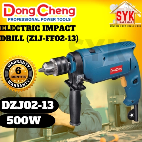 SYK DONGCHENG DZJ02-13 500W Electric Impact Drill Machine Power Tools Hand Drill Impact Gun Screwdriver Mesin Drill