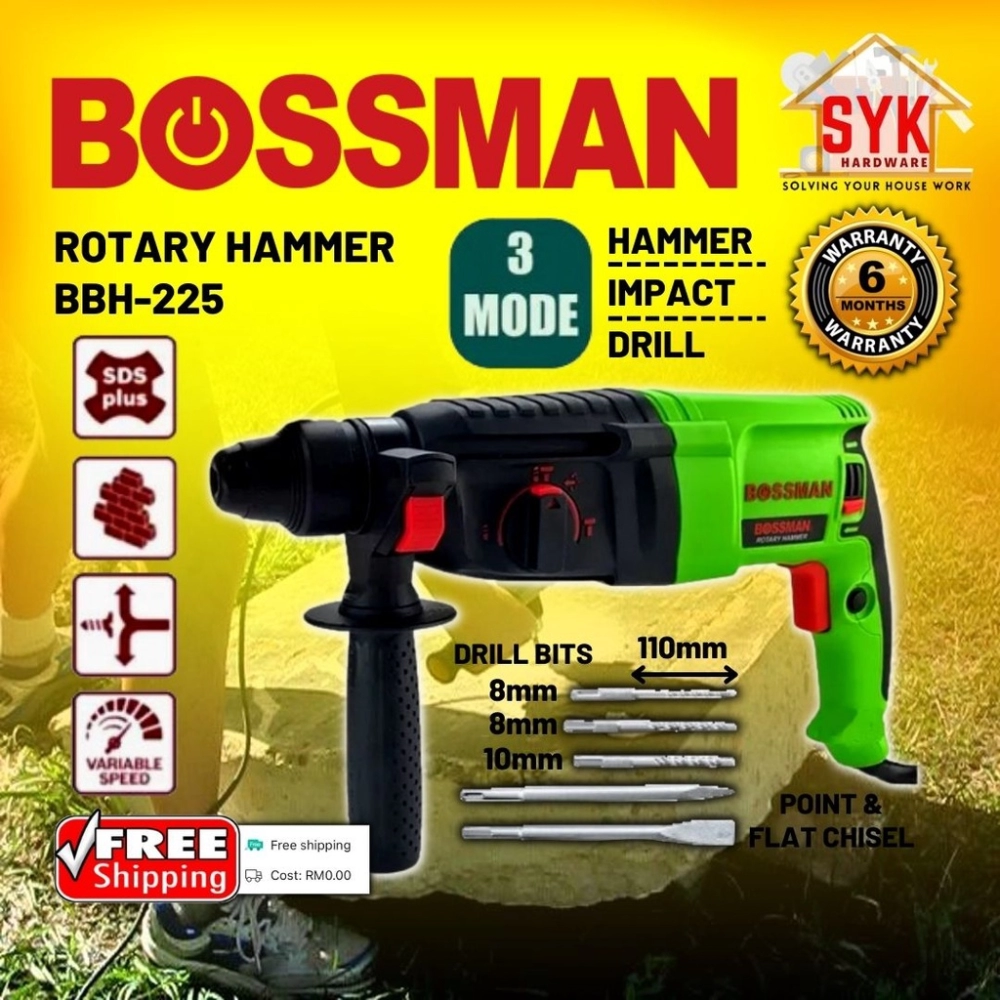 SYK (FREE SHIPPING)DCA AZC05-26B / BOSSMAN BBH-225 / DAEWOO DARH-26SRE Rotary Hammer Drill / Penebuk Dinding (FREE GIFT)