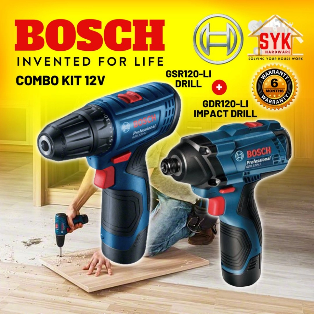 SYK Bosch Combo Kit 12V GDR 120-LI +GSR 120-LI Bosch Cordless Drill  Cordless Impact Driver Power Tools - 06019G80L3 Negeri Sembilan, Malaysia  Supplier, Seller, Provider, Authorized Dealer | JUN SENG TRADING &