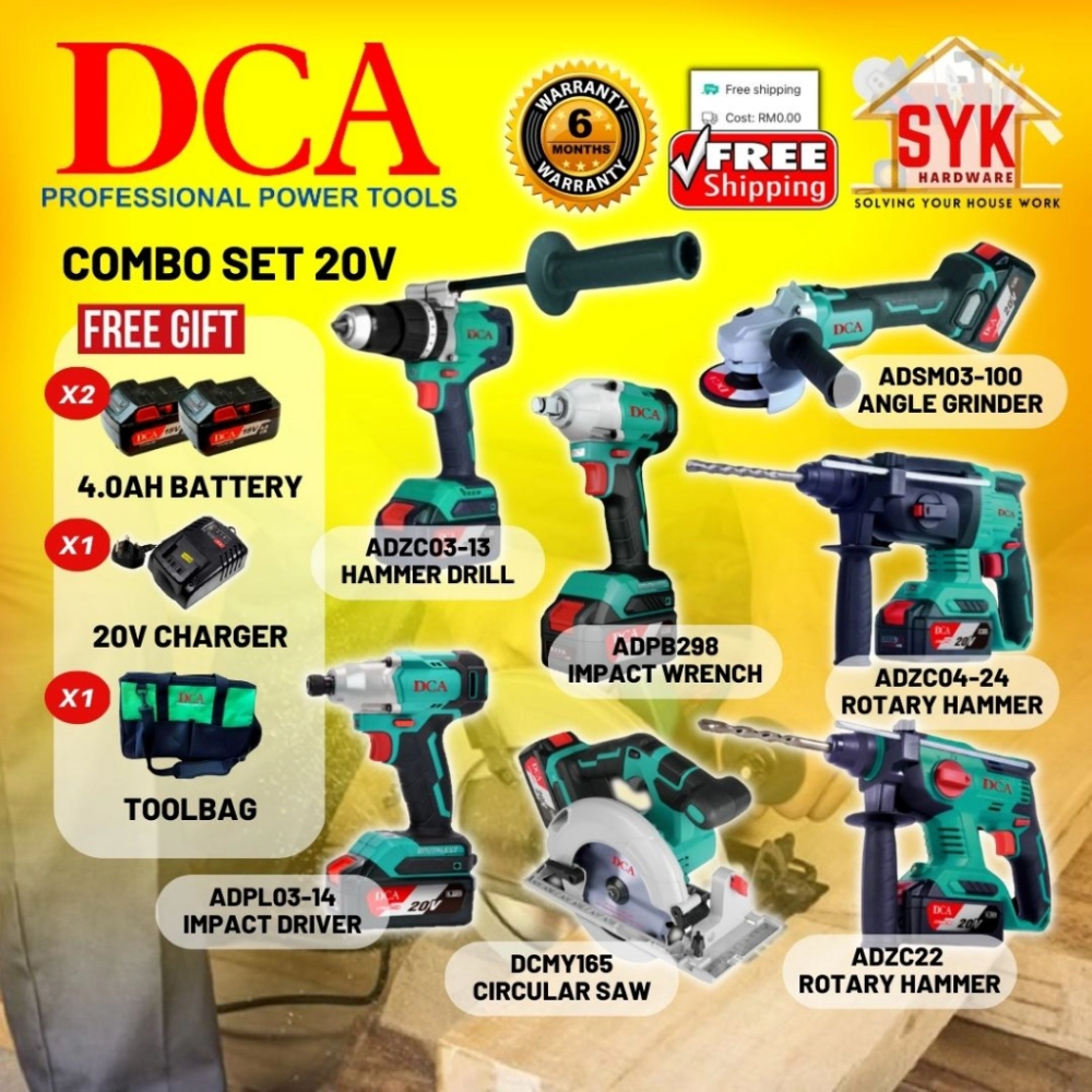 SYK DCA 20V Cordless Rotary Hammer/Circular Saw/Hammer Drill/Angle Grinder/Impact Wrench/Impact Driver