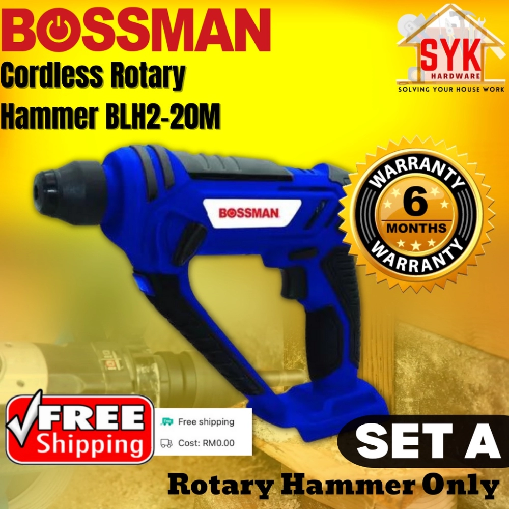 SYK (Free Shipping) BOSSMAN BLH2-20M (Bare Machine) Rotary Hammer Drill Cordless Battery Mesin Gerudi Bateri Tangan
