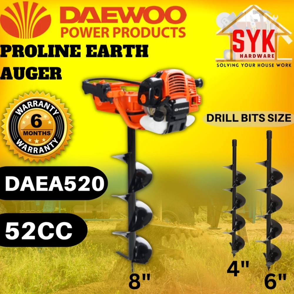 SYK Daewoo DAEA520 Earth Auger Proline Machine Hole Ground Drill Auger Bit Mesin Korek Tanah Lubang Pokok