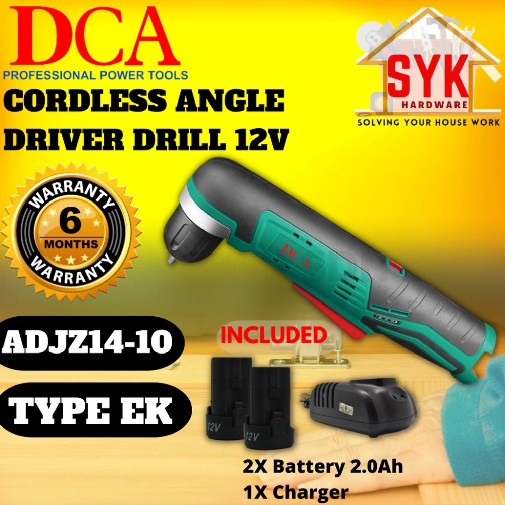 SYK DCA ADJZ14-10 Cordless Angle Driver Drill Machine Hand Drilling Battery Mesin Gerudi Bateri Tangan