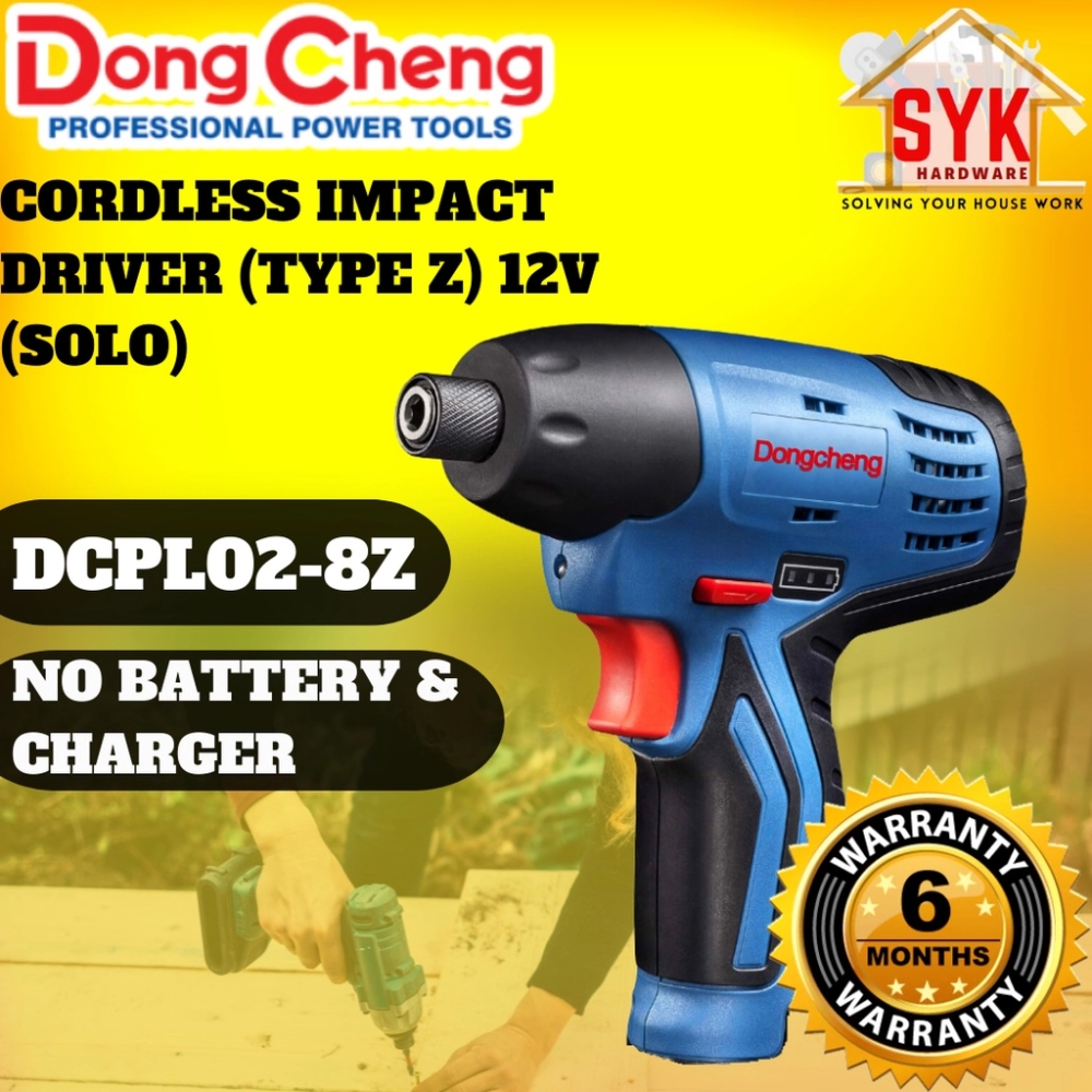 SYK DONGCHENG DCPL02-8Z 12V (TYPE Z) Cordless Impact Drill Impact Driver Hand Drill Battery Mesin Gerudi (SOLO)