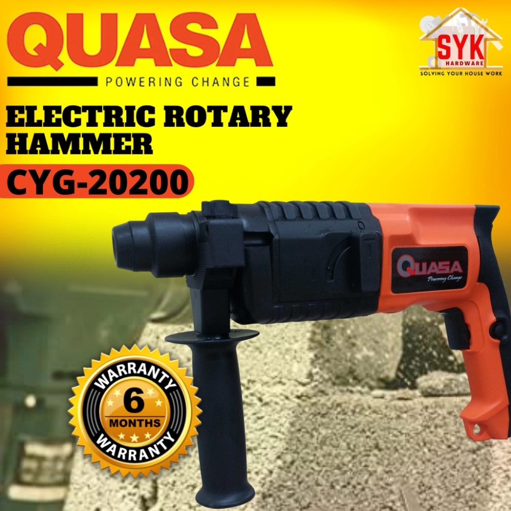 SYK Quasa CYG-20200 20mm Electric Rotary Hammer Concrete Drilling Machine Mesin Elekrit Tumbuk Dinding 500W