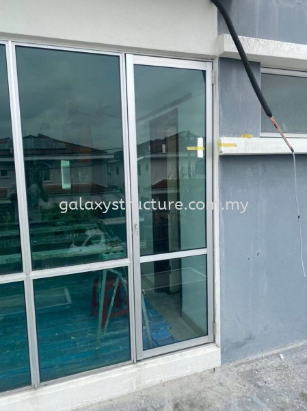 To fabrication old aluminium window change to aluminium swing door with handle lock - Tmn Sejati  Window Glass Selangor, Malaysia, Kuala Lumpur (KL), Shah Alam Supplier, Suppliers, Supply, Supplies | GALAXY STRUCTURE & ENGINEERING SDN BHD