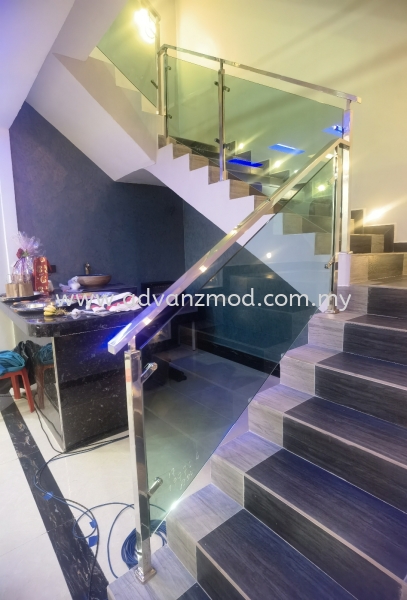 Stainless Steel Staircase Glass Railing With 12mm Tempered Glass  Stainless Steel Glass Railing Selangor, Malaysia, Kuala Lumpur (KL), Puchong Supplier, Supply, Supplies, Retailer | Advanz Mod Trading