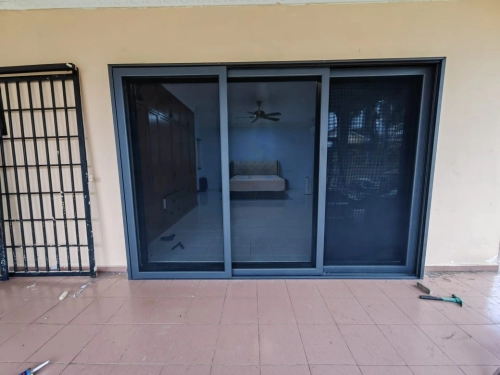 Security Stainless Steel Mosquito Wire Mesh Sliding Door @ Taman Molek