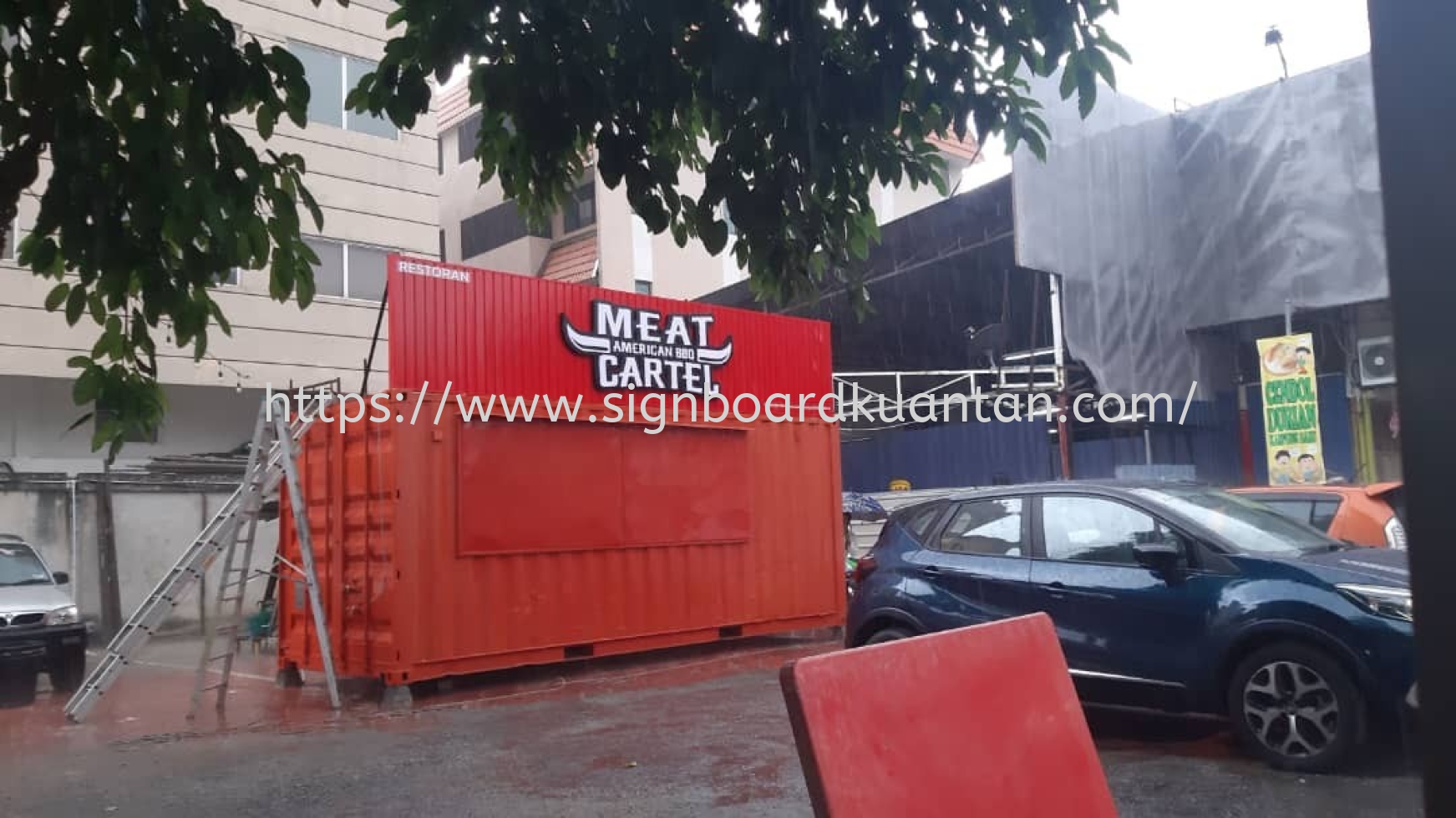 MEAT CARTEL BBQ ALUMINIUM PANEL 3D LED BOXUP SIGNAGE SIGNBOARD AT KUANTAN AIR PUTIH 